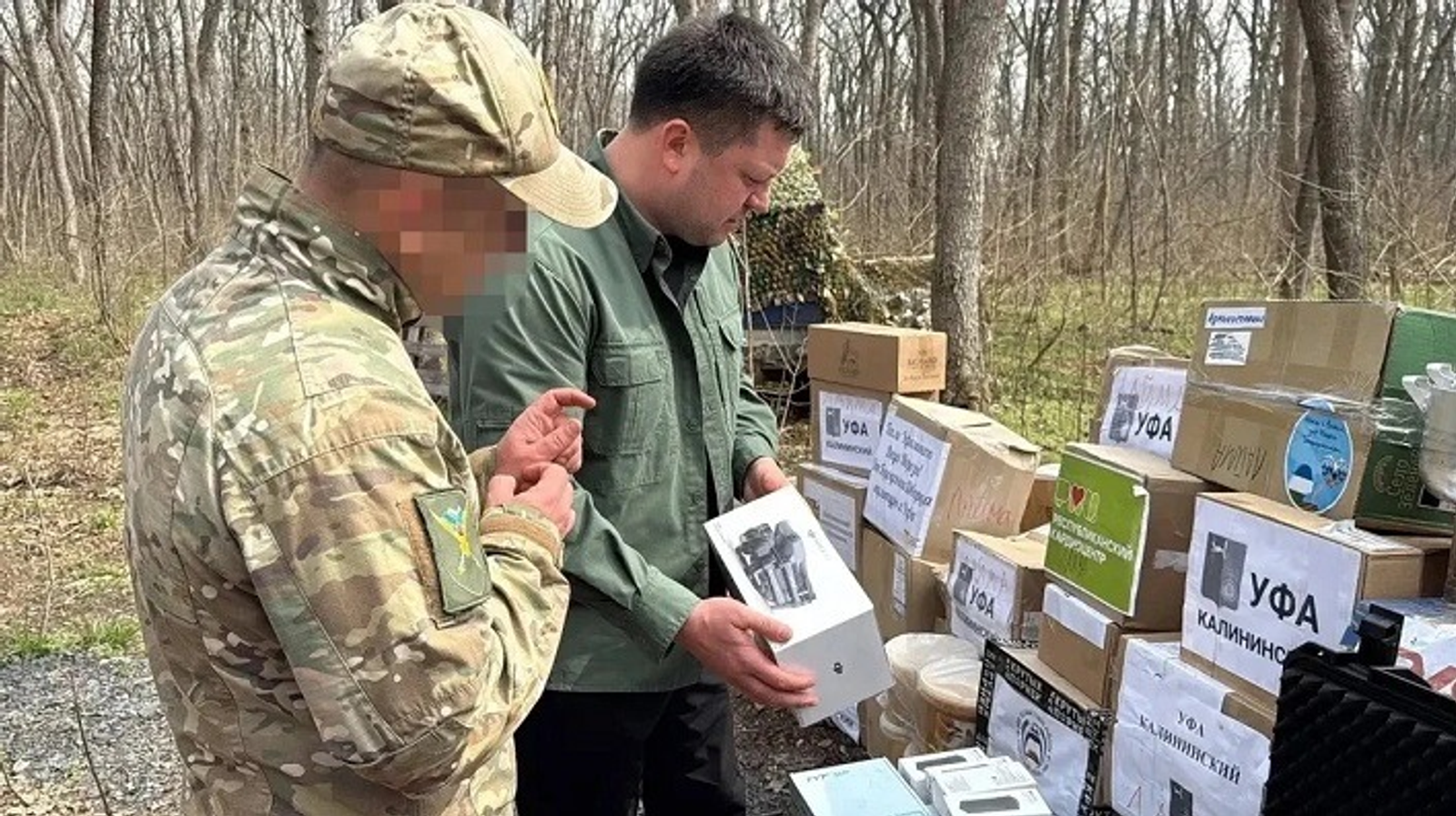 Ратмир Мәүлиев алгы сызыкка Уфадан гуманитар ярдәм китерде